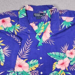 Polo Ralph Lauren Caldwell Shirt Mens 2XB Colorful Floral Hawaiian Short Sleeve
